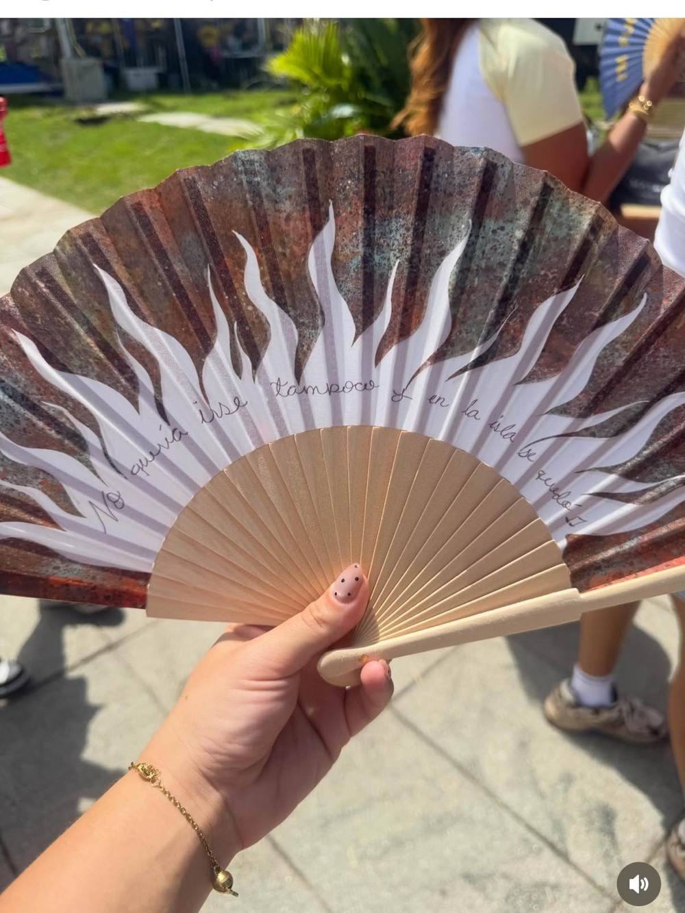 Handheld Folding Fan in Multicolor with Sunburst Design